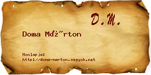 Doma Márton névjegykártya