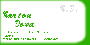 marton doma business card