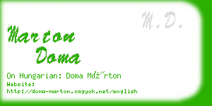 marton doma business card